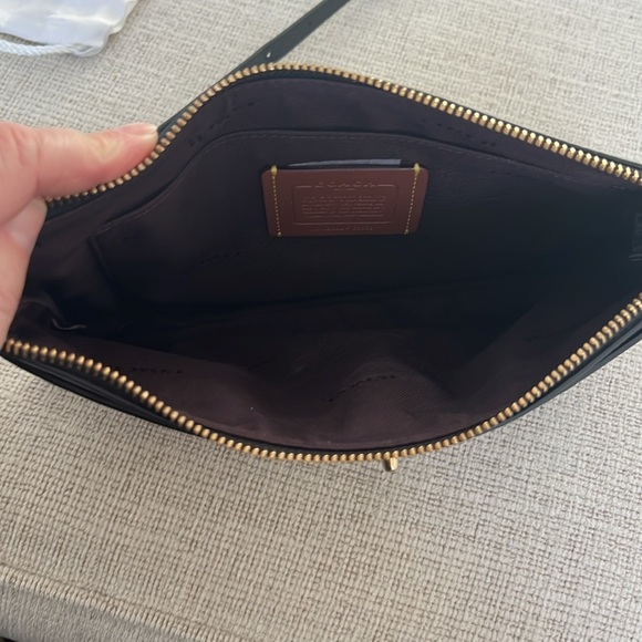 Coach Women's Polished Pebble Polly Crossbody Bag in Black - Picture 6 of 14